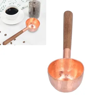 [messlöffel] 10-g-kaffeemesslöffel Aus Kupfer Mit Griff Aus Verbundholz Zum Abmessen Von Kaffee, Tee, Zucker, Gewürzen, Für Die Hausbar Und Das Café