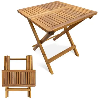 Spetebo Gartentisch Akazien Gartentisch geölt - 50cm - Holz Klapptisch (Stück, 1-St., Klapptisch), Klappbarer Beistelltisch für Balkon Terrasse und Garten braun