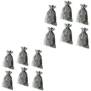 Organzabeutel24 befüllbarer Adventskalender Stoffsäckchen/Stoffbeutel/Schmuckbeutel 10x15cm (12-tlg), in 3 Farben verfügbar grau|silberfarben