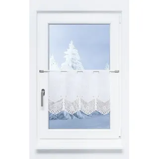 Plauener Spitze® Scheibengardine Schneeblumen (1 St), transparent, HxB 40x128cm 128 cm x 40 cm
