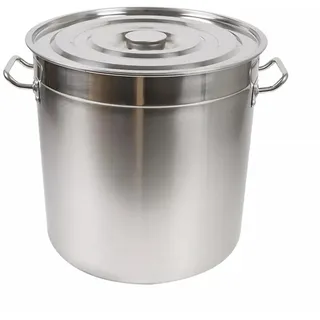 CHIMHOON 30/50/70 Liter Gastronomie Kochtopf, Suppentopf Mit Edelstahl Deckel, Kochtopf Induktion Groß mit Griffen, für Gasherden, Elektroherden, Induktionsherden (70L)