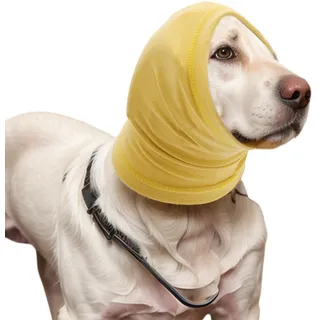 CAPASTEC Hunde Beruhigendes Stirnband Gelb 1 STK Für Pflege & Baden | Polyester, Größe M, 18cm Länge, 30-50cm Kopfumfang, Angstlinderung, Warmhalten, Waschbar, Für Reisen