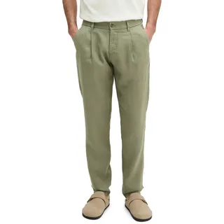 Leinenhose MARC O'POLO "Osby jogger pleats", Herren, Gr. 36, Länge 32, grün (avery fern), Web, Obermaterial: 100% Leinen, normal, Hosen