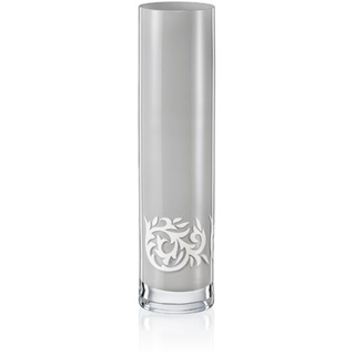 Crystalex Dekovase Vase Spring Blumenvase grau weiß S1702 Kristallvase 240 mm (1 x Vase) grau|weiß