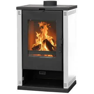 ALAZ Mouse K9-MAX Kaminofen 9 kW – Weiß | Holzofen mit Schamott-Brennkammer & großem Sichtfenster | Für Holzscheite bis 50 cm | Griffdesign +2... - Weiß