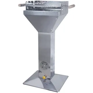 Edelstahlsäulengrill Standgrill Stand-Säulengrill Trichtergrill Holzkohlegrill