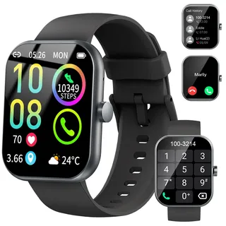 Jugeman Smartwatch Herren Damen, 1,8" HD Touch Fitnessuhr mit Telefonfunktion, IP68 Wasserdicht Sportuhr