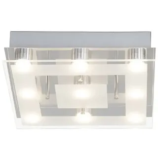 Brilliant LED Deckenleuchte Sao Paulo Glas Modern 9x3W 30x30cm 3100K Warmweiß