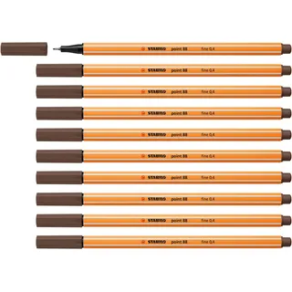 Stabilo - Fineliner - point 88 | 10er Pack, umbra