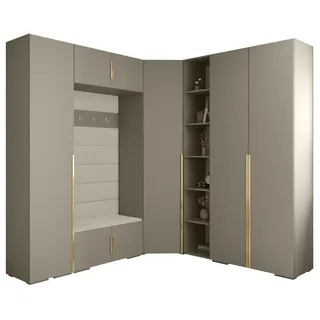 ABIKS MÖBEL Kompaktgarderobe INOVA 1 SATZ 2 Möbelset, Garderobe mit Kleiderstange und Regalen
