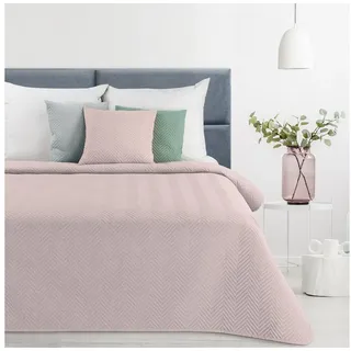 Eurofirany Bettüberwurf Steppdecke, Zweiseitiger Überwurf Tagesdecke 200x220 170x210 220x240 cm rosa 170 cm x 210 cm