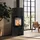 8 kW Ø 150 mit Türfeder Quarzsinter Schwarz / Brennraum Weiß