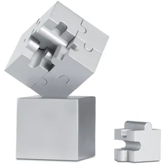 Magnetisches Dreidimensionales Puzzle Zauberwürfel 8 x 4 cm Gadget für den Schreibtisch Briefbeschwerer Dekoration und Büro matt satiniertes Metall
