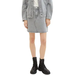 TOM TAILOR Denim Damen Mini Jeansrock, 10219 - Used Mid Stone Grey Denim, M - M