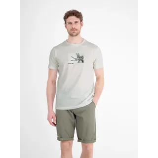 T-Shirt LERROS "Baumwoll T-Shirt mit Motiv-Print und bequemem Rundkragen", Herren, Gr. XXL, beige (broken weiß), 100% Baumwolle, Rundhals, Shirts T-Shirt