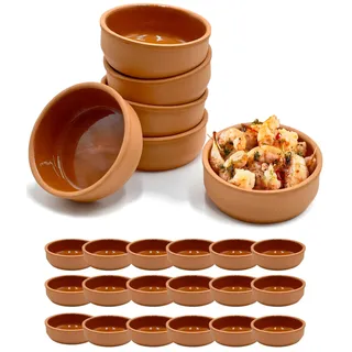 Tapas Schalen Braun | Auflaufformen aus Ton | Cazuela Schale | Schälchen | Mediterran |Tonschalen Braun Ø11,5cm (18)