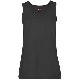Fruit of the Loom Performance Vest Lady-Fit Damen Tank Top Sport Shirt Fitness NEU, schwarz, XS