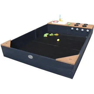 Axi Holzsandkasten Kelly mit Spielküchenzeile und Sonnenschirm Anthrazit/Braun
