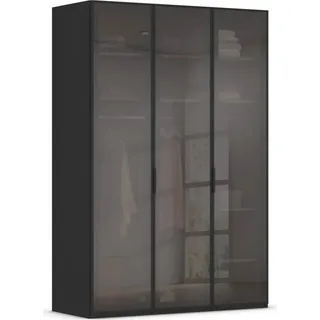 rauch Kleiderschrank Schrank Garderobe SKAT SHINE Breiten 151/201/251/301cm, Höhe 223/235cm (3 verschiedene Ausstattungen BASIC/CLASSIC/PREMIUM (inkl. SOFT-CLOSE) edle Schrankfront mit hochwertigen Glasrahmentüren MADE IN GERMANY schwarz 151 cm x 223 cm x 61 cm