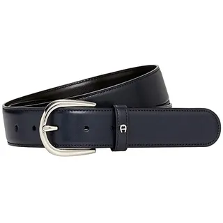 Aigner Gürtel Basic mit S-Schließe Silber 126371 Blau 120 cm