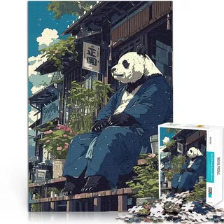 1000-teiliges Puzzle für Erwachsene Lernspiele Heimdekoration Japanischer Pandabär-Anime Einzigartige Geburtstags- und Geschenkideen52x38cm