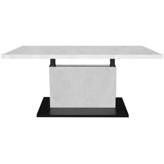 freiraum Couchtisch Lift, höhenverstellbar, keramik optik weiß / schwarz - 120x49/68x70 (BxHxT) schwarz