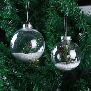 Ltwqv Durchsichtige Befüllbare Ornamente aus Kunststoff, Transparente Weihnachtskugel, Transparente DIY-Bastelkugel, Weihnachten, Urlaub, Heimdekorationen, Befüllbare Weihnachtskugeln,(18 Stück 8cm)