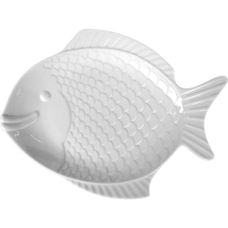 Holst Porzellan FISCH 50 Porzellan Fischplatte/Fischteller Nemo 49 cm weiß, 49 x 30.5 x 6.1 cm 1,7 l