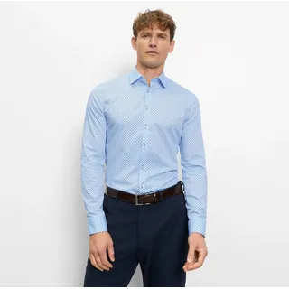 OLYMP Langarmhemd No. Six Businesshemd, super slim, Kentkragen blau 39
