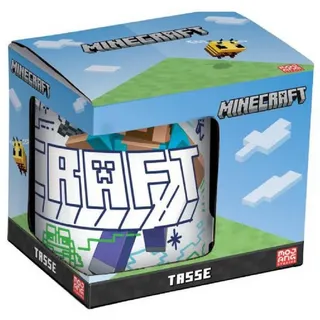 Minecraft Tasse Minecraft Creeper Vs Miner Tasse, 325 ml, Keramik grün