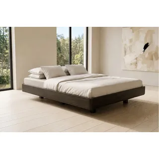 Visby Holzbett Lena (1-tlg., Buchenbett Futonbett mit Schwebeeffekt), 180/200, Buche - lackiert, Palisanderfarben schwarz 188 cm x 208 cm x 33 cm