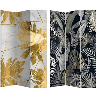 Hti-Living Paravent Leaf Gold und Silber
