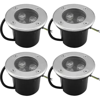 Led-einbaustrahler Für Den Außenbereich, 4 Stück, 3 W, Ip65, Led-einbaustrahler, Terrasse, Rund, 270 Lumen, Gartenbeleuchtung Für Den Außenbereich, Für Gartenweg, Hof, Garage, Warmweiß