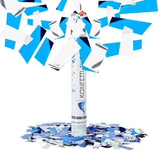 Relaxdays Party Popper 40 cm 100 St. Blau/Silber