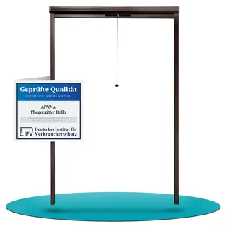 APANA Insektenschutz Fenster Rollo 60 x 100 cm braun 