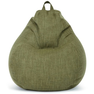 Green Bean© Indoor XXL Sitzsack "Home Linen" mit 300 Liter mit EPS-Perlen Füllung - - Bodenkissen Liegekissen Sitzkissen Grün