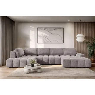 Wohnlandschaft OTTO HOME "AZITA U-Form, Breite 363 cm - OTTO. Verlässliche Qualität.", grau (taupe), B:363cm H:87cm T:167cm, 100% Polyester, Sofas, Wohnlandschaft, wahlweise als Schlafsofa mit Bettkasten, Bubble-Optik, Topseller