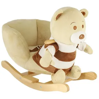 BIECO Schaukelpferd Bieco Plüsch Schaukeltier Bär Bubu 62x30x48cm Schaukelpferd Baby Schaukeltier Baby Kinderschaukel Indoor Baby Wippe Baby Schaukel Schaukel Baby Spielzeug ab 1 Jahr Holz Spielzeug Baby braun
