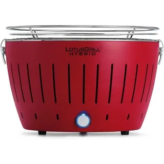 LotusGrill - Tragbarer Hybrid-Grill Holzkohle und Gas Ø 32 cm mit Tasche - Rot