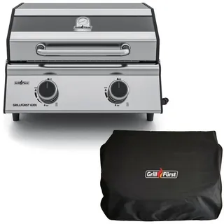 Grillfürst Camping-Gasgrill Grillfürst G201E 2-Brenner Gasgrill portabel v2 - Campinggrill / Balkongrill 50mbar - inkl. Abdeckhaube