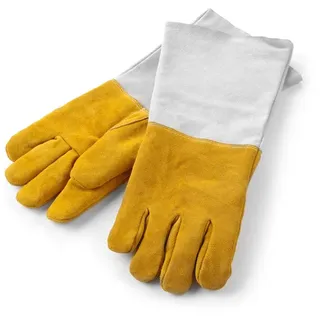 HENDI Leder-Grillhandschuhe hitzebeständig – 2 Stück, 2 Stk., (L)460mm