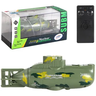 Funwetrike U18 Mini RC U-Boot, wasserdichtes 6-Kanal-Ferngesteuertes Boot mit LED-Beleuchtung und EIN-Knopf-Tauchfunktion für Schwimmbäder, Badewannen, Wasserparks, Sommergeschenke