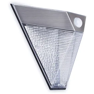 smartwares Dreieckige LED Außenleuchte Edelstahl 9,5 cm inkl. Bewegungsmelder warmweiß IP43