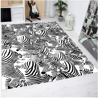 Teppich Muster Zebra Schwarz Und Weiß PVC | verschiedene Maßnahmen | Teppichboden PVC | Boden vinilico | Zuhause 95 x 200 cm