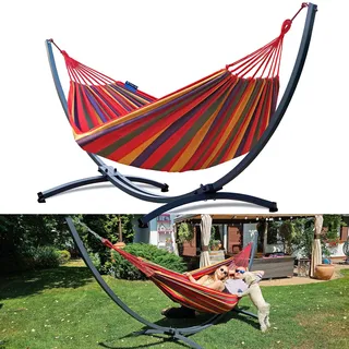 Potenza Hängematte XXL 220 x 160 cm Rot/Grau