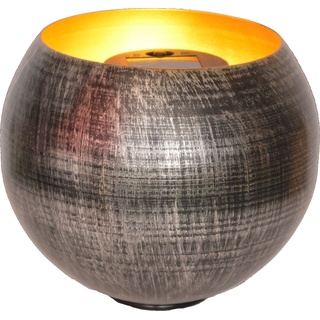 Seasonals - Solar - Deko-Kugel Firey, Silber, Stimmungsleuchte, 18 cm Durchmesser, aus Metall, mit wahlweise Erdspiess oder mit Unterlegring