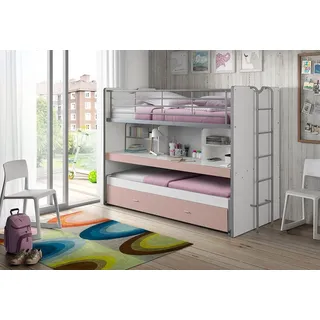 Vipack Hochbett Bonny II 90 x 200 cm rosa