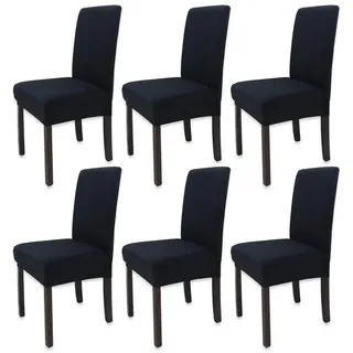 LuxusKollektion Stuhlhusse Stuhlhussen Esszimmer waschbar dehnbar Hochzeit Party Schwarz 6 Stück
