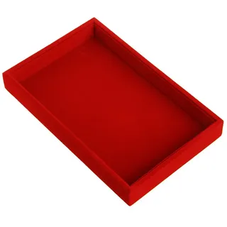Mentin Schmucktablett, Samt, Schmuckkästchen, Schmuckständer, 22,5 x 14,5 x 3 cm, Rot