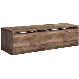 Lomadox Badmöbel Waschtisch Waschbecken-Unterschrank Set 160cm, Vintage Oak Eiche, 2 Softclose-Auszüge, B/H/T 160/48,5/46 cm